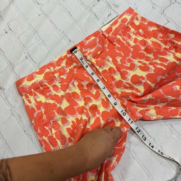 GAP KHAKIS BY GAP skinny mini Vibrant Orange and Cream cropped Pants size 4 Nwot - Picture 9 of 16